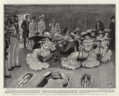 Coronation Celebrations by the Fleet at Constantinople, an Entertainment on Board HMS Scout by Henry Marriott Paget